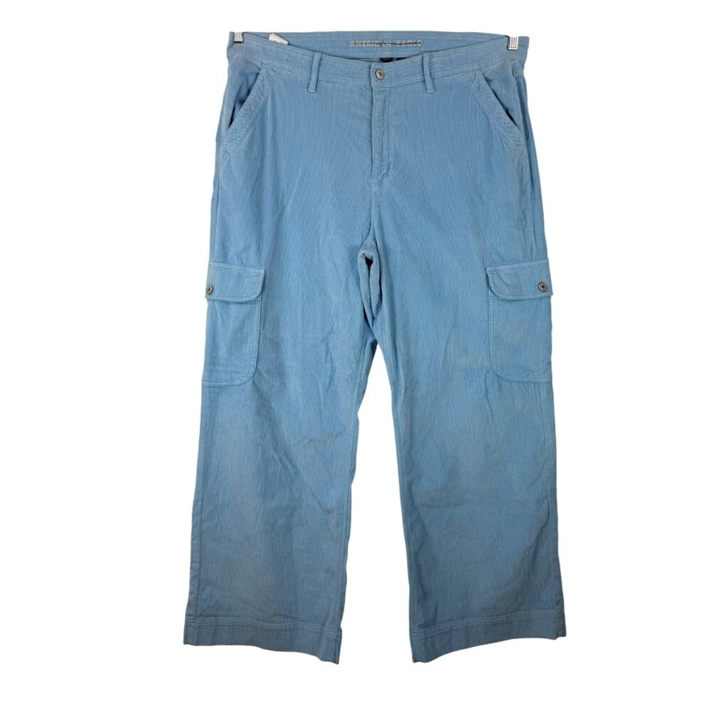 American Eagle super‎ hi rise baggy wide corduroy pants light blue 90s sz 20